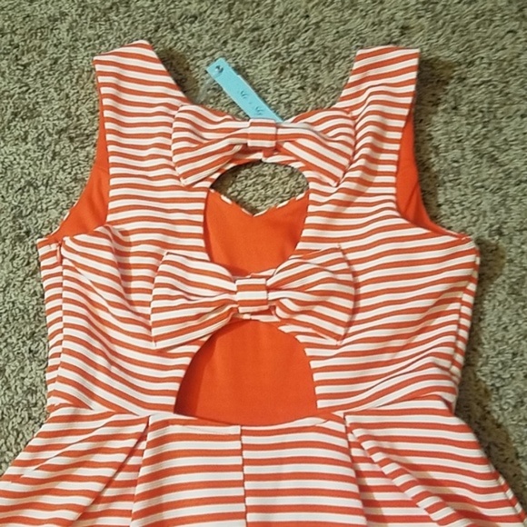 NWT• Bow Back Orange Dreamsicle Dress - Picture 2 of 8
